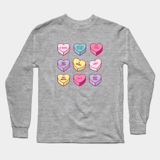 Sassy Anti Valentines Day Conversation Candy Hearts Long Sleeve T-Shirt